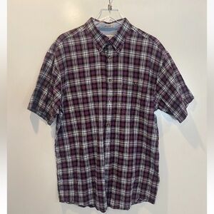 Orvis Multi Color Plaid Button Down Short Sleeve Shirt Mens‎ Size XL (72)